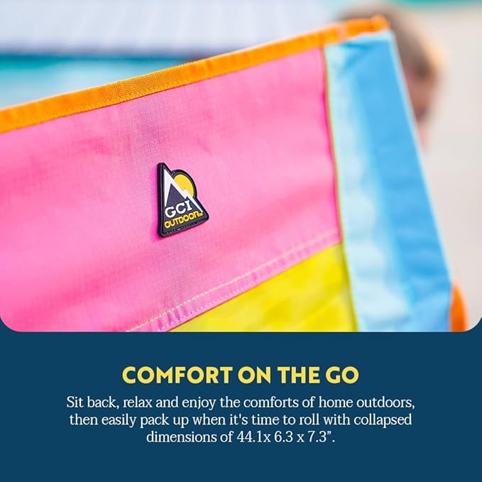 GCI Outdoor Comfort Pro Rocker Camping Chair | Portable Folding Rocking Chair with Durable Armrests & Drink Holder — Sweet Tea GCIOUTDOOR