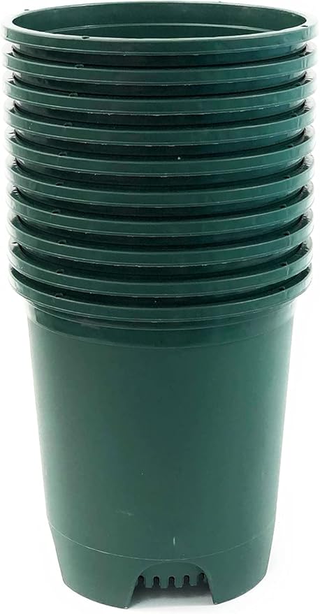 3 Gallon 10-Pack Nursery Pot Green Plastic Planters for Outdoor Indoor Plants Gardening Flower Pots Plant Pots with Drainage Holes CottaPlanters