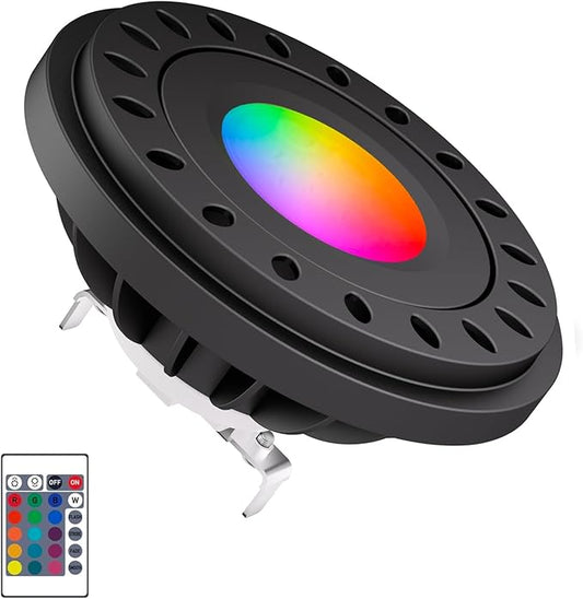 RGB PAR36 LED Light Bulb Color Changing, Warm White+15 Colors Choices on Remote Control, 12V Low Voltage Spotlight for Outdoor Landscape Lighting, Garden,Yard,Flagpole Lighting Makergroup