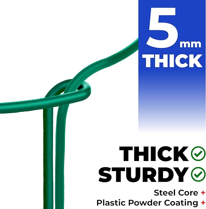 K-Brands Tall Plant Support Stakes – 10"W x 24"H Half Round Peony Cages and Supports for Indoor and Outdoor Plants – Plant Cage Ring Support for Flower - Peony, Tomato, Hydrangea, Rose Bush (6 Pack) K-BRANDS