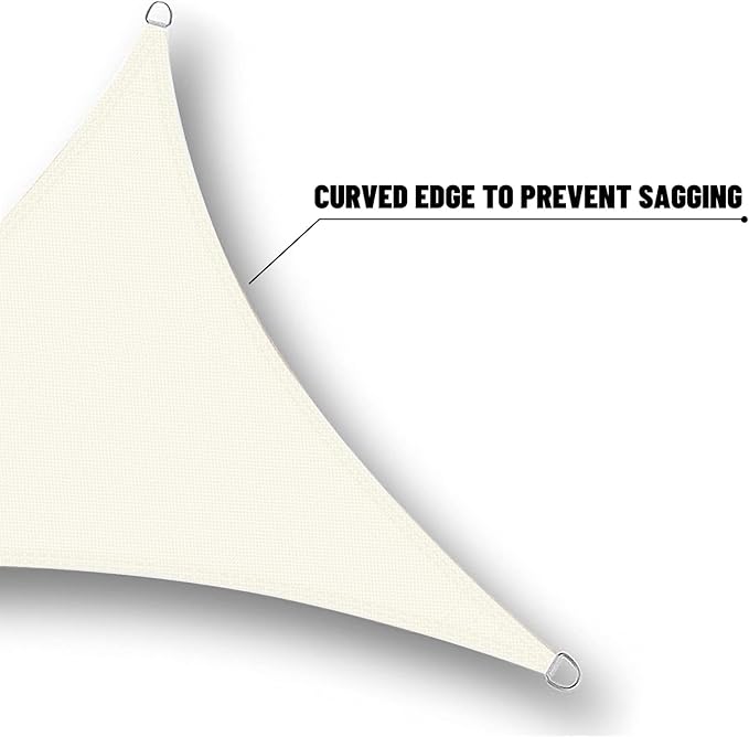 SUNNY GUARD Waterproof Sun Shade Sail 16'x16'x22.6' Cream Right Triangle UV Block Sunshade for Backyard Yard Deck Patio Garden Outdoor Activities and Facility(Customized) SUNNYGUARD