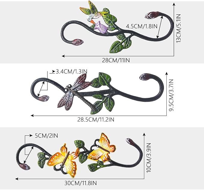 Heavy Duty S Hooks, Large Plant Hangers Outdoor, Metal Decorative Plant Hooks for Hanging Garden Planters, Flower Baskets, Pots, Bird Feeders Kitwinney