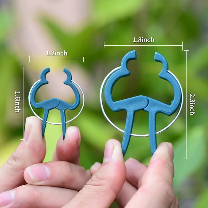 Plant Support Clips, 120 PCS Gentle Flower Plant Clamps for Supporting Vine Climbing Plants, Gardening Lever Loop Gripper Clips Help Stems Vines Grow Straight Upright, 2 Sizes in one Pack PERSZEN
