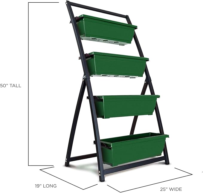 Outland Living 4-Ft Raised Garden Bed - Vertical Garden Freestanding Elevated Planters 4 Container Boxes - Good for Patio Balcony Indoor Outdoor - Perfect to Grow Vegetables Herbs Flowers OutlandLiving