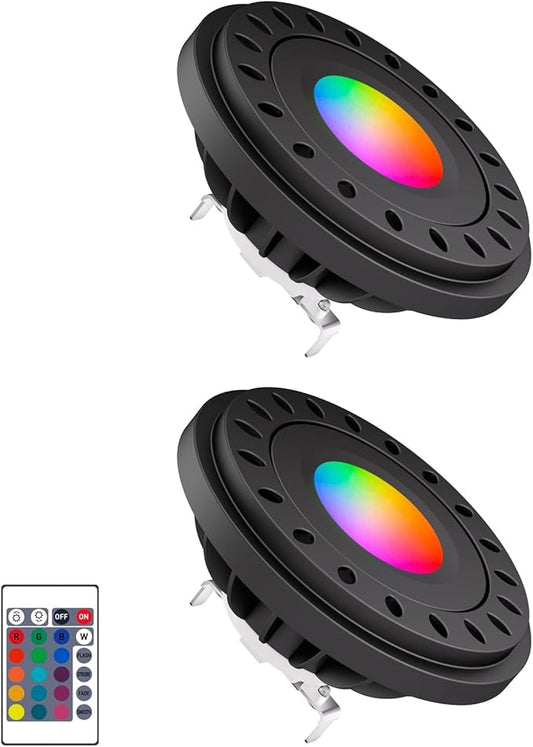 RGB PAR36 LED Light Bulb Color Changing, Warm White+15 Colors Choices on Remote Control, 12V Low Voltage Spotlight for Outdoor Landscape Lighting, Garden,Yard,Flagpole Lighting Makergroup