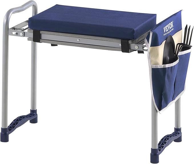 VEVOR Large Folding Garden Kneeler and Seat Heavy Duty, Widened 10" EVA Foam Pad, Portable Garden Stool with Tool Bags, Gardening Bench to Relieve Knee & Back Pain, Gifts for Seniors, Women, Parents VEVOR