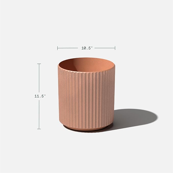 Veradek Demi Series Round Planter for Porch, Patio, Backyard | Durable Plastic-Stone Composite Material | Modern Décor for Tall Plants, Flowers VeradekOutdoor
