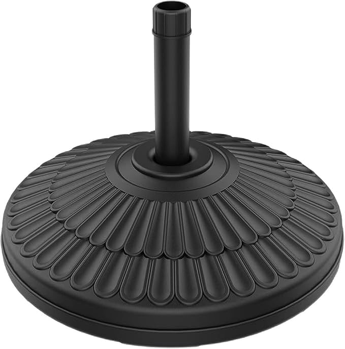 wikiwiki 80 Lbs HDPE Round Patio Umbrella Base, Weighted Umbrella Stands Fits 1.5-1.9in Poles for Garden, Lawn, Deck, Backyard & Pool, Black WikiwikiPatioUmbrellas