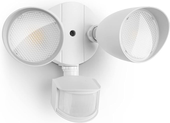LUTEC 32W 3500 Lumen LED Security Lights Motion Sensor Light Outdoor, 5000K Daylight, IP65 Waterproof, Dusk to Dawn, Motion Detector Flood Light for Garage, Yard, Porch-White LUTEC
