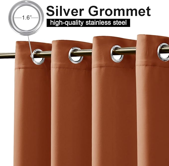 NICETOWN Outdoor Curtains for Patio Waterproof, Rustproof Silver Grommet Luxury Thermal Insulated Blackout Thermal Insulated Weighted Outdoor Drapes for Porch, W52 x L108, Mecca Red, 1 PC NICETOWN