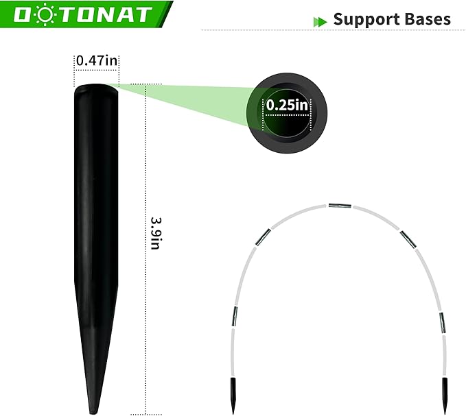 8FT Garden Hoops Grow Tunnel Kit - Rust-Free Fiberglass Frame for Raised Beds, 36pcs - DIY Plant Support for Garden Netting, Row Covers, and Greenhouse Protection OOTONAT