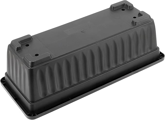 JOIKIT 17 Inches Black Plastic Planter Box, 6 Packs, Good Drainage, Indoor Outdoor Usage, for Garden, Windowsill, Patio, Balcony JOIKIT