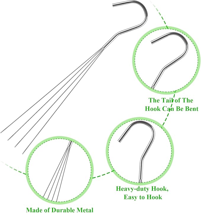24 Pack Chain for Hanging Plants, 24 inch 4 Point Wire Plant Hangers for Hanging Baskets, Hanging Plant Chain for Indoor Outdoor Patio Garden Greenhouse Supplies EATHEATY