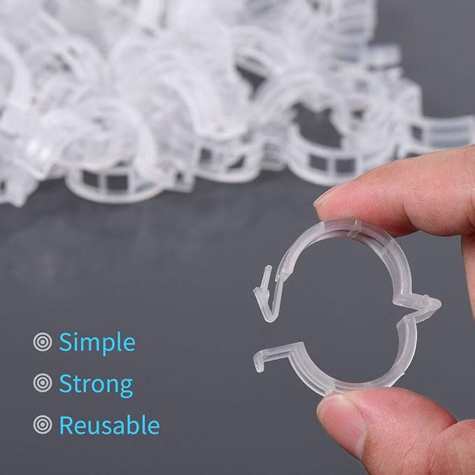 200Pcs Garden Clips for Climbing Plants, Reusable Trellis Clips for Tomatoes, Cucumbers, Peas - Gentle Plastic Plant Supports, Sun - Resistant Plastic Plant Supports Rootora