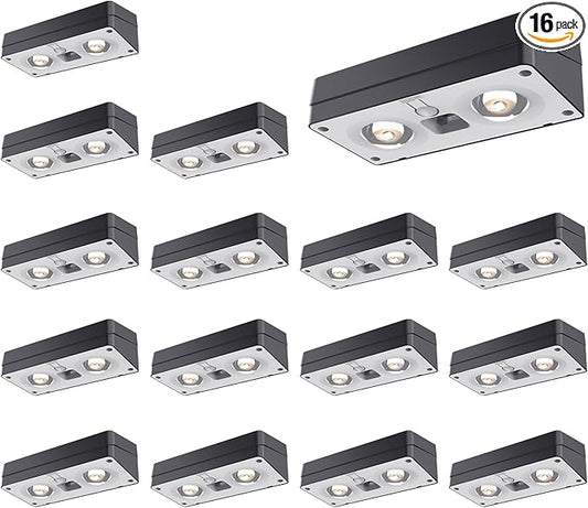 Solar Fence Lights 16 Pack, 50 Lumens Outdoor Solar Lights with 12 Modes RGB Color Glow LED，Waterproof, Solar Lights for Patio, Backyard, Deck, Fence, Railing JOFIOS