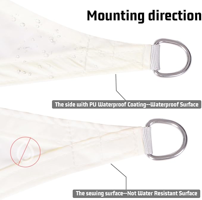 LOVE STORY Rectangle 6'x6' Waterproof Sun Shade Sail Canopy UV Block for Outdoor Patio Backyard Carport,Cream(We Make Custom Size) LOVESTORY