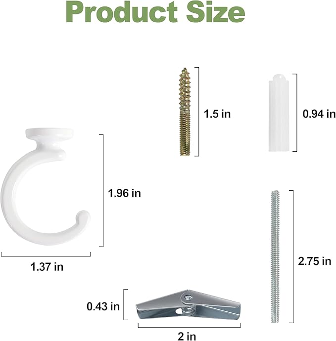 2PCS Ceiling Hooks for Hanging Plants,Heavy Duty Plant Swag Hooks,Hanging Planter Wall Hook, Indoor and Outdoor Plant Hangers Aidoclip
