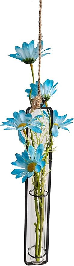 Aoderun Hanging Glass Planter Water Iron Art Hydroponic Vase Transparent Test Tube Flower Hanging Bottle Home Decoration (3pcs-S,M,L) Aoderun