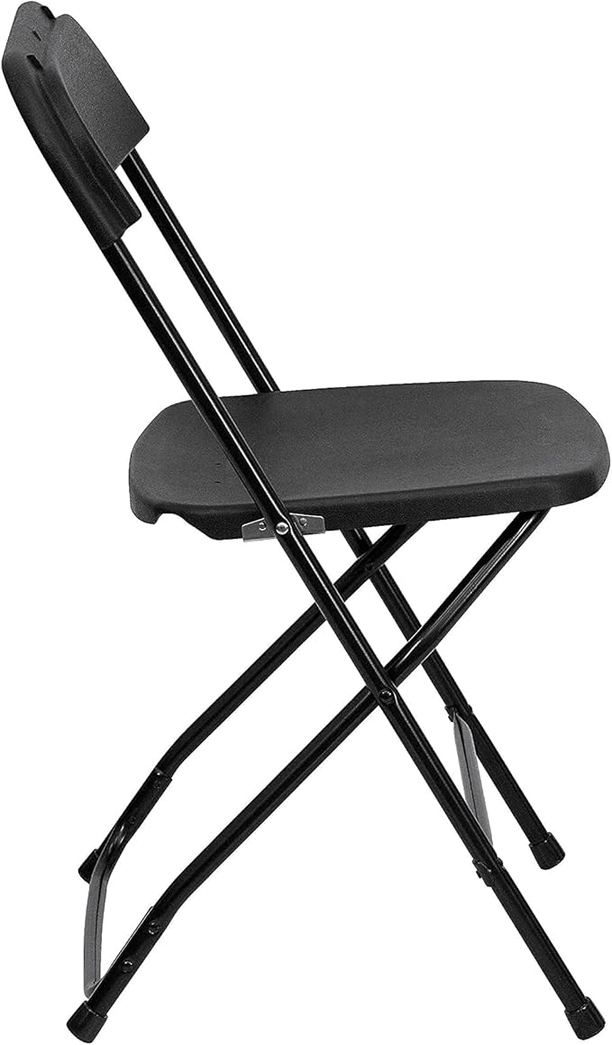 Flash Furniture Hercules Series Plastic Folding Chair - Black - 650LB Weight Capacity Comfortable Event Chair - Lightweight Folding Chair FlashFurniture