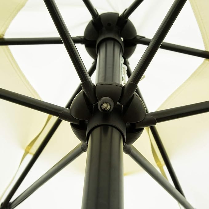 Sunnyglade 7.5' Patio Umbrella Outdoor Table Market Umbrella with Push Button Tilt/Crank, 6 Ribs (Beige) Sunnyglade