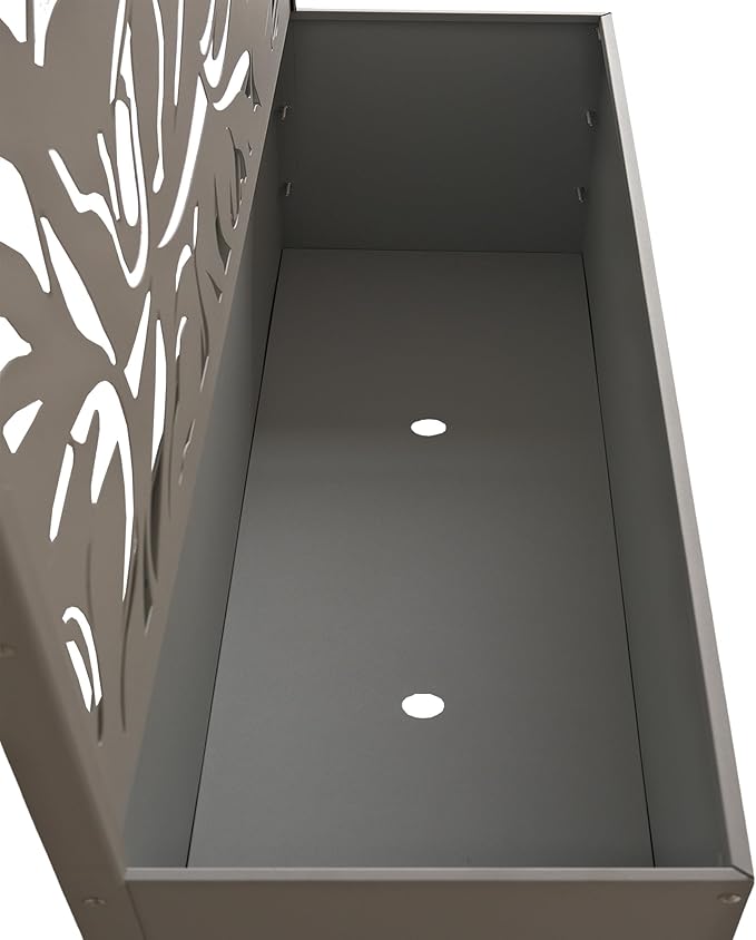 Oakland Living 6 ft. X 4 ft. Grey Freestanding Metal Privacy Screen Room Divider with Flower Box Oakland+Living