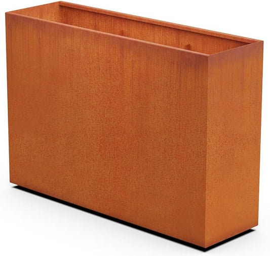 PLANTERCRAFT Extra Large Planters Outdoor Corten Steel Planter – 60x18x42 Inch Large Rectangular Planters for Outdoor Plants, Use as Privacy Screen or Patio Divider, Heavy Duty Metal Planter Rectangle Plantercraft