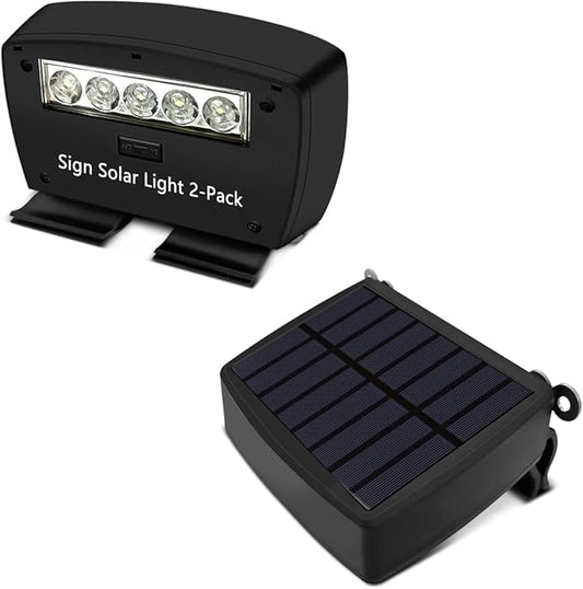 OOSSXX Solar Power Deck LED Light Clip-On Yard Security Sign Spotlight (Large Capacity Battery, Max14 Hours Working) OOSSXX