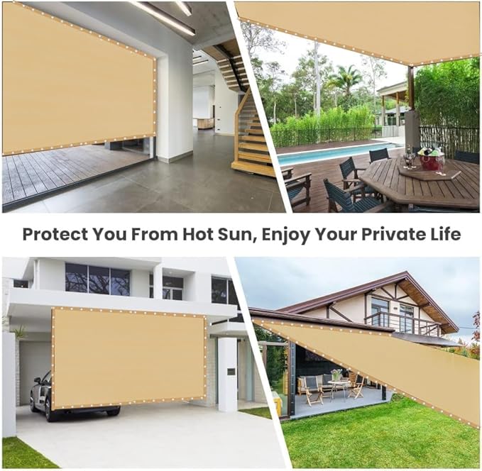 90% Shade Cloth Sun Shade Fabric Privacy Screen Shade Cover for Patio Garden Pergola Shade Cover Canopy with Gromments eMERIT