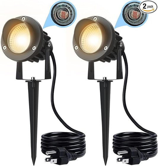 20W Dusk to Dawn Led Outdoor Light 120V 3000K 2000lm Warm White LED Spot Lights Outdoor Landscape Spotlights with Photocell Sensor IP65 Waterproof Spot Lights for Yard Flag Garden Tree, 2 Pack Fulanzaren