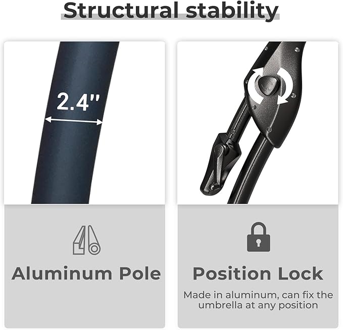 Grand patio 12FT Outdoor Offset Umbrella Large Round Aluminum Cantilever Umbrella with Base for Garden Deck Poolside (Gray, 12 FT) GrandPatio