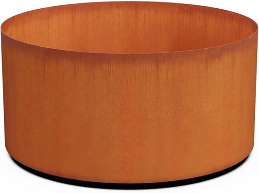Plantercraft Large Round Planters for Outdoor Plants - 36x18 Inch Corten Steel Planter, Extra Large Outdoor Planter for Garden, Patio, and Landscape Design Plantercraft