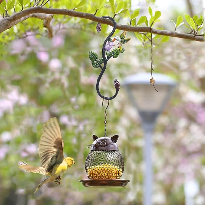 Heavy Duty S Hooks, Large Plant Hangers Outdoor, Metal Decorative Plant Hooks for Hanging Garden Planters, Flower Baskets, Pots, Bird Feeders Kitwinney