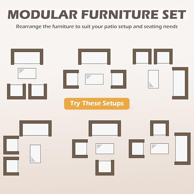 FDW | 4-Piece Patio Furniture Set | Gray & Blue | Outdoor Wicker Furniture with Coffee Table | Modern Rattan Chairs Conversation Set | Outdoor Seating | Weather-Resistant | for Porch, Garden, Lawn FDW