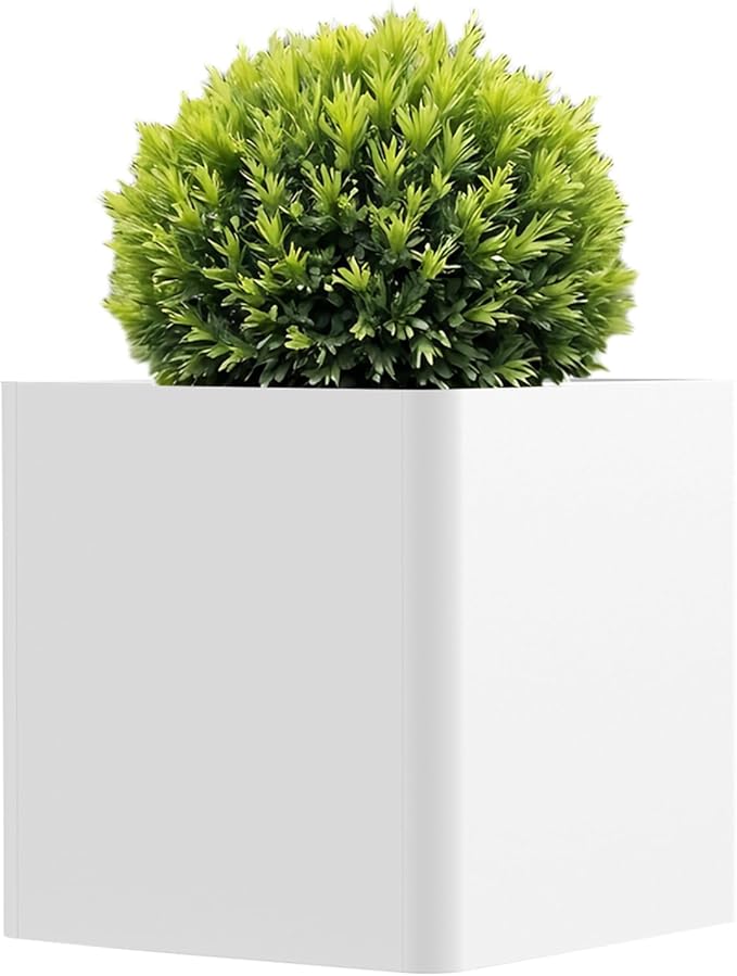 Large Outdoor Planter 26" L x 26" W x 26" H,Metal Square Planter for Outdoor Plants,Heavy Duty Modern Flower Plant Pot for Porch/Patio/Garden Gardenaire
