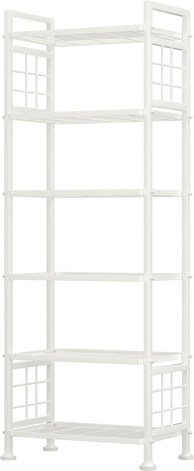 GIOTORENT 6-Wire Garage Shelving Storage Shelves, Metal Shelving Unit Pantry Rack, Kitchen Storage Adjustable Shelf 900Lbs Capacity for Laundry Kitchen Bathroom Organizer(White) GIOTORENT