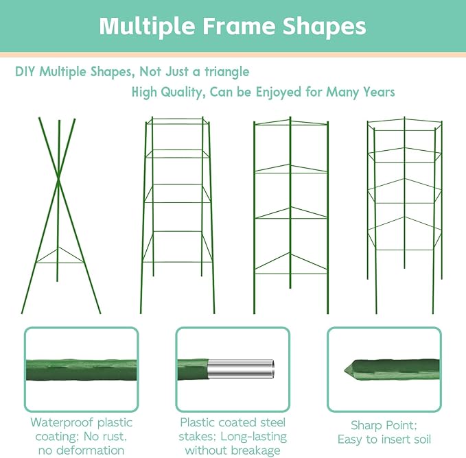 Riare 2 Pack 4 FT Tomato Cages for Garden- 48inches Heavy Duty Garden Stakes, Adjustable Tall Tomato Plant Support Tomato Trellis Cage for Pots, Raised Garden Bed, Climbing Vegetables Plants Flowers Riare