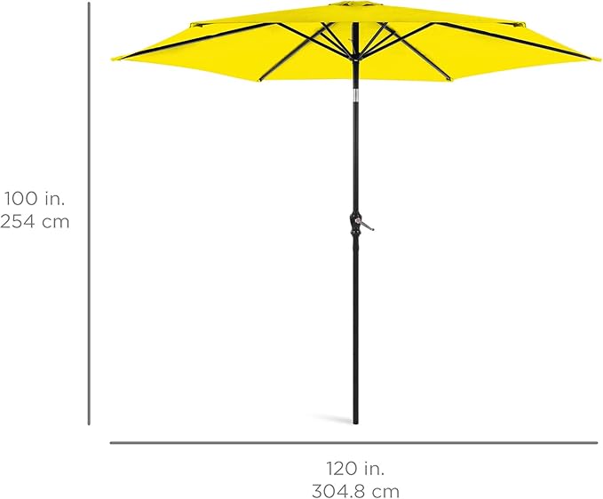 Best Choice Products 10ft Outdoor Table Compatible Steel Polyester Market Patio Umbrella w/Crank and Easy Push Button Tilt BestChoiceProducts