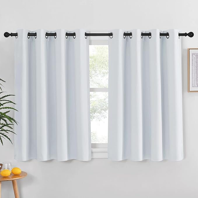 NICETOWN Room Darkening Curtain for Living Room - Window Treatment Thermal Insulated Grommet Room Darkening Panel/Drape for Bedroom (1 Panel, 52 by 45, Greyish White) NICETOWN