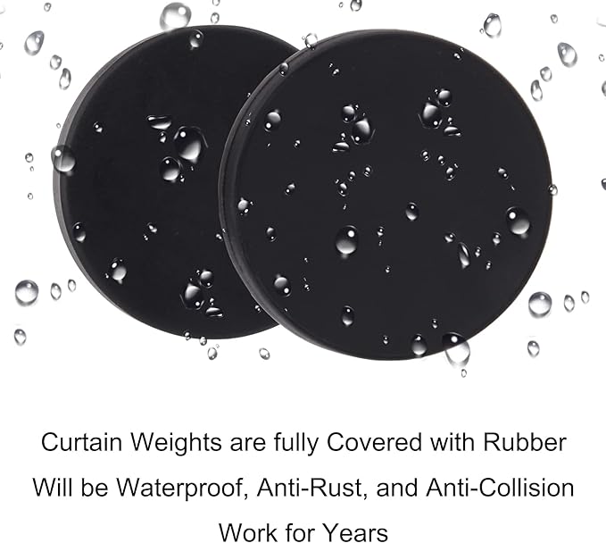 Magnetic Shower Curtain Weights, Rubber Covered Heavy Duty Weights, Prevent Curtain Liner from Blowing Around, Work for Drapery, Tablecloth, Flag, Outdoor Curtain 6 Pairs(Pack of 12) LEVOSHUA