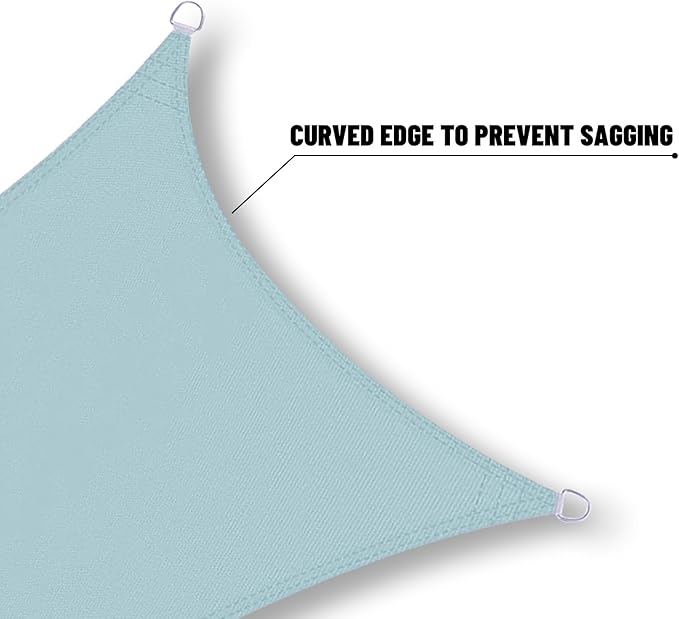 SUNNY GUARD Waterproof Sun Shade Sail 7' x 13' Sky Blue Rectangle UV Block Sunshade for Backyard Yard Deck Patio Garden Outdoor Activities and Facility(We Make Custom Size) SUNNYGUARD