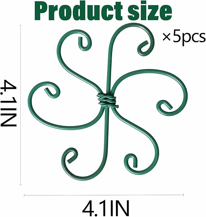 5PCS Monstera Plant Support Hook - 4.1 * 4.4IN, Durable Flexible Stabilizers for Indoor Plants, Metal Stem Supports and Leaf Holders, Easy Tool-Free Operation, Ideal for Fishbone Cactus Care Yohsnor