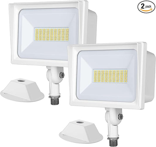 DEWENWILS 2-Pack 65W Flood Lights Outdoor, 6670 LM Super Bright Security Light Switch Controlled, IP65 Waterproof, 5000K LED Flood Light Outdoor for Yard, Garage, Garden, UL Listed DEWENWILS