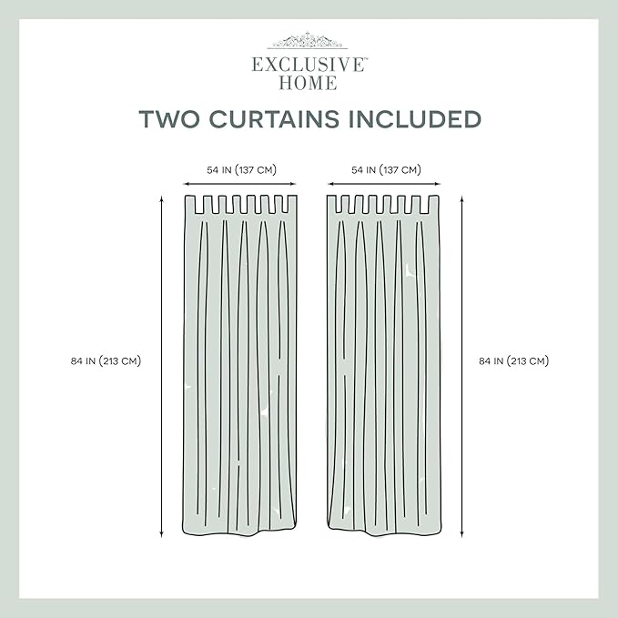 Exclusive Home Cabana Solid Indoor/Outdoor Light Filtering Hook-and-Loop Tab Top Curtain Panel Pair, 54"x84", Vanilla Exclusive+Home
