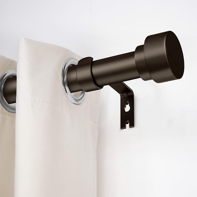 Curtain Rods for Windows 32 to 170, 1 Inch Adjustable Heavy Duty Long Window Outdoor Curtain Rod for Patio, Drapery Rods with Simple End Caps, Size 32"-170", Antique Bronze TimeForest