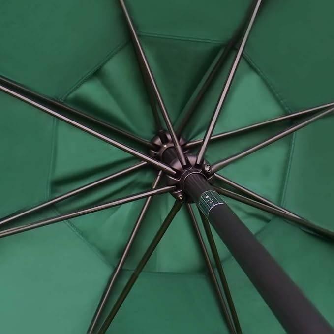 Sunnyglade 9' Patio Umbrella Outdoor Table Umbrella with 8 Sturdy Ribs (Dark Green) Sunnyglade