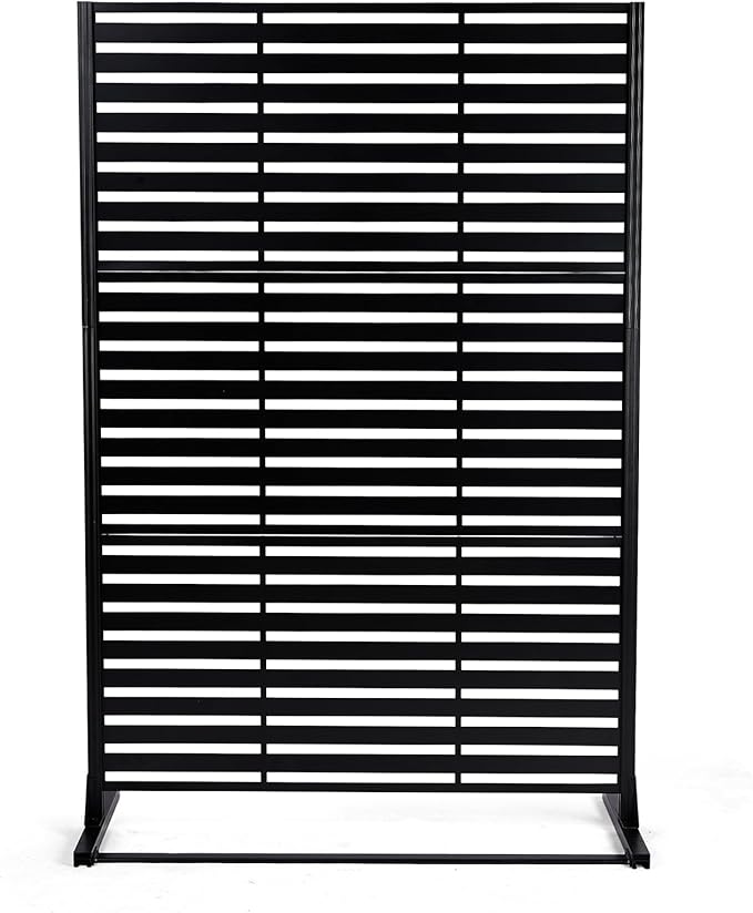 VINGLI Metal Privacy Screen for Outdoor, 72" x 49" Freestanding Privacy Fence Panels, Decorative Room Divider for Patio, Deck, Balcony, Pool VINGLI