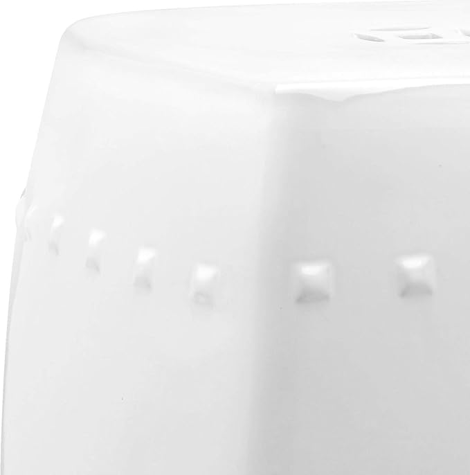 Safavieh Villa Glazed Ceramic Decorative Garden Stool, White SAFAVIEH