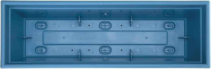 Bloem Dayton 24" Ocean Blue Recycled Plastic Rectangle Window Box Planter with Saucer Tray for Indoor and Outdoor Gardening Bloem