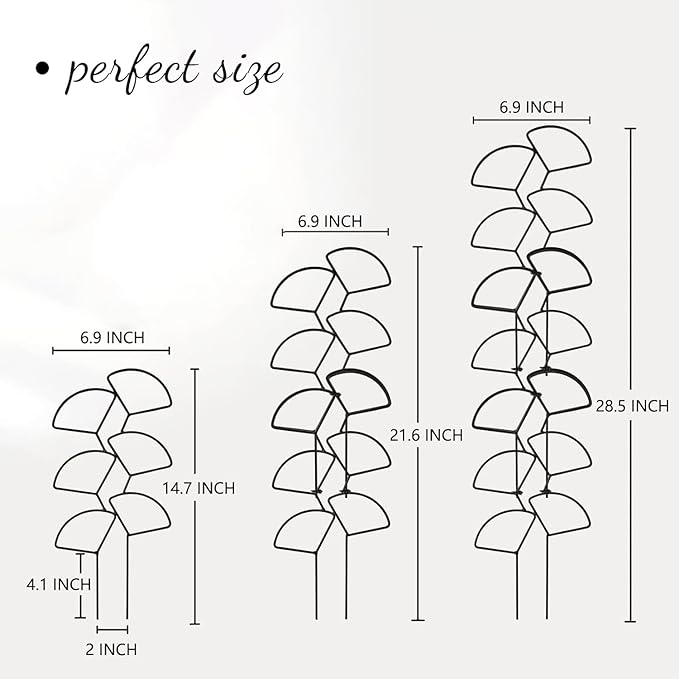 Plant Trellis for Climbing Plants Indoor Outdoor, Trlzey 3 Pack Stackable Metal Trellis - Small Garden Trellis for Potted Plants, Vine Support for Ivy, Flowers, DIY Home Deco Trlzey
