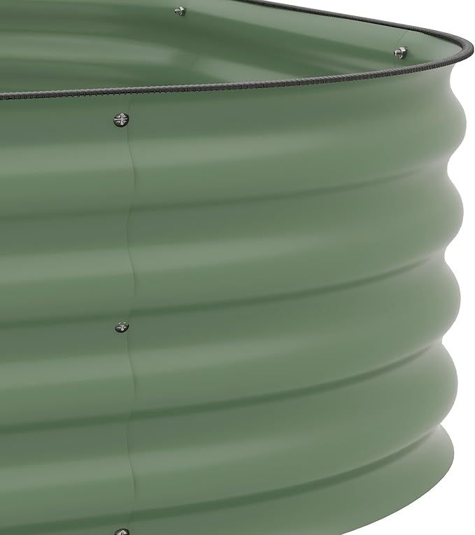 Outsunny 3-Tier Galvanized Steel Raised Garden Bed Kit, 62.25" x 43" x 32.25", 3 Combining Planter Boxes with Rubber Strip Edging, Open Bottom for Backyard, Garden, Patio, Green Outsunny